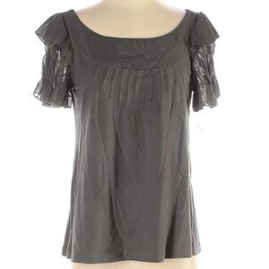 Sundance Embroidered Flutter Short Sleeve Blouse